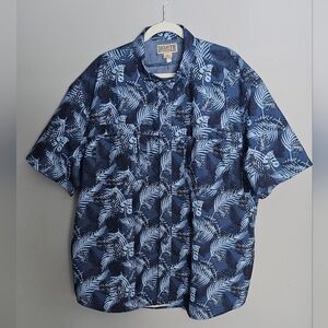Duluth Trading Shirt Men's 2XL Blue Tropical Cool Plus Vented Fishing Outdoors